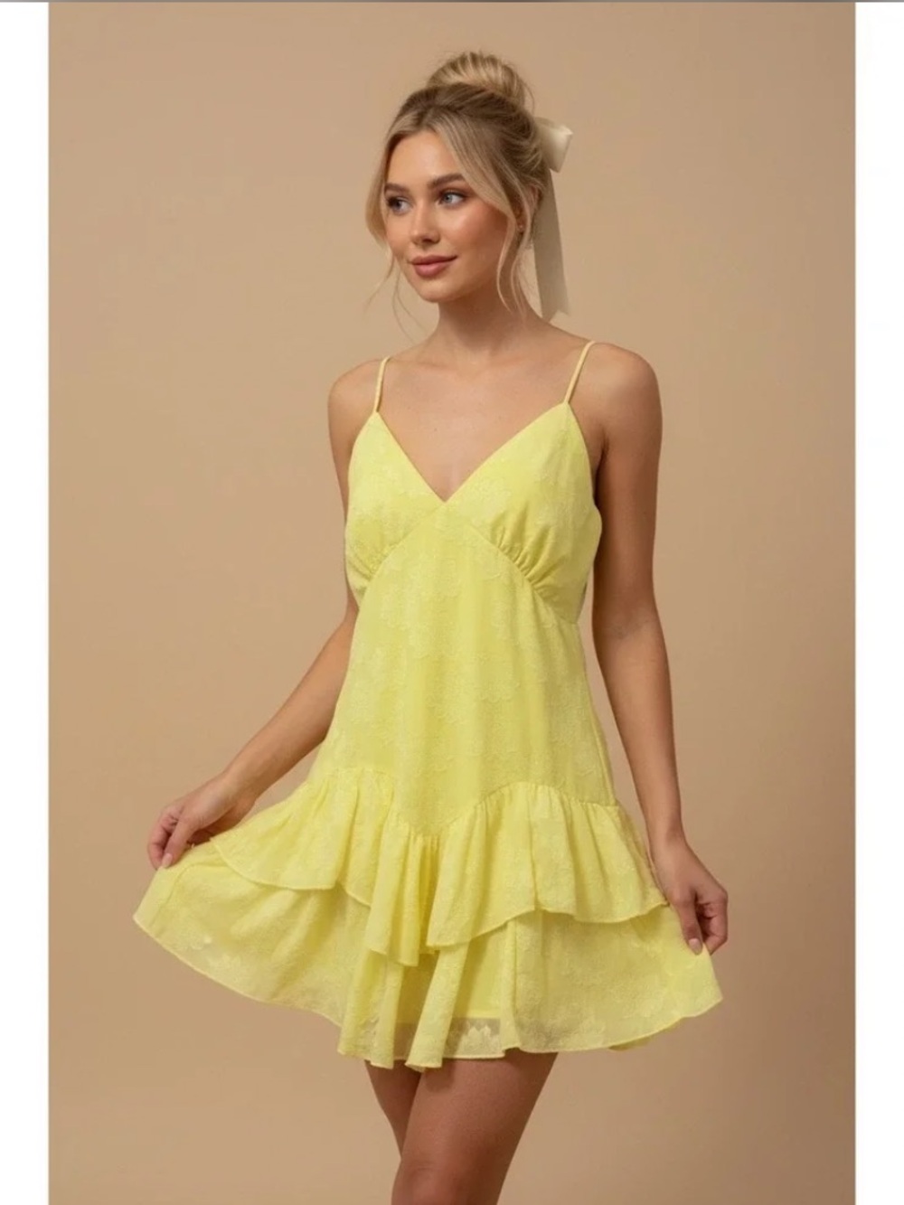 Yellow Ruffle Dress - Women's Summer Dress